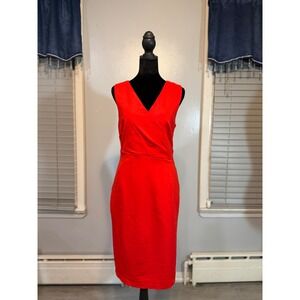 Halogen Red Sheath Dress V Neck Wrap Style Work Office Cocktail 12